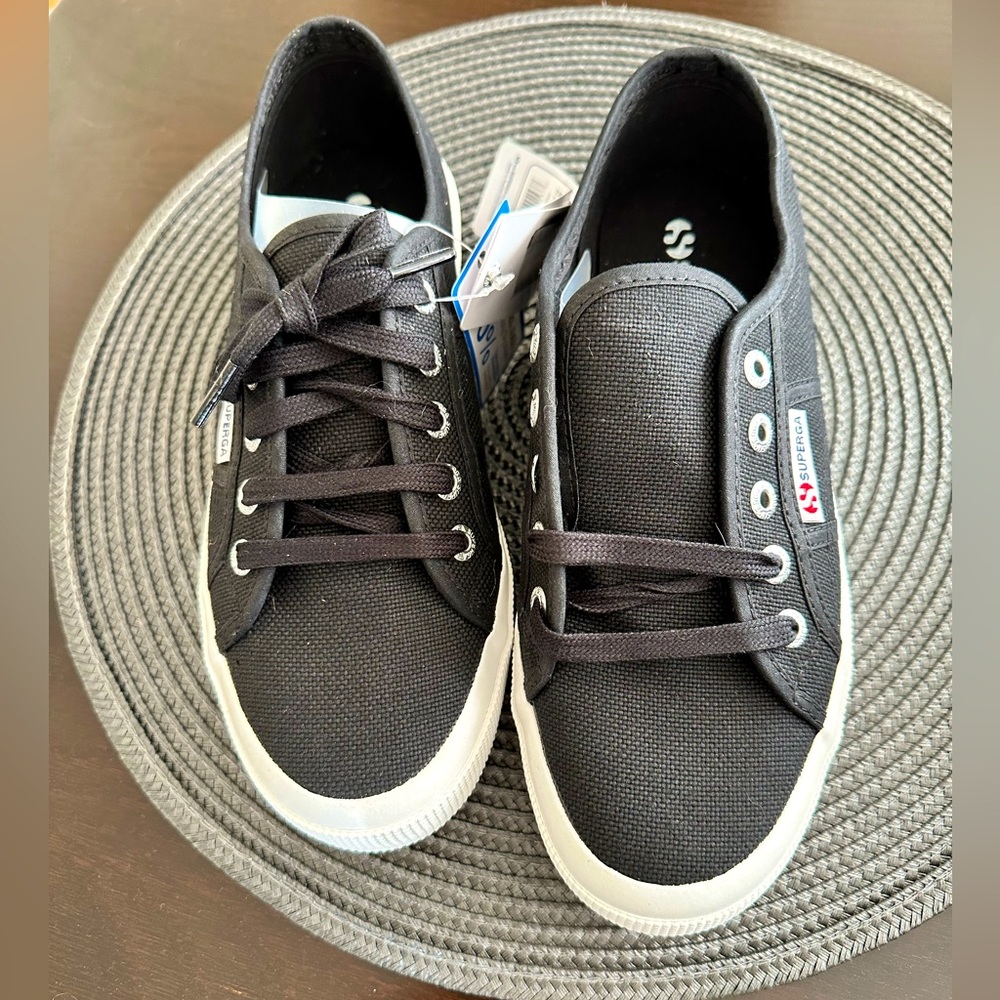NWT Superga Canvas Sneaker, Size 7 US, Black